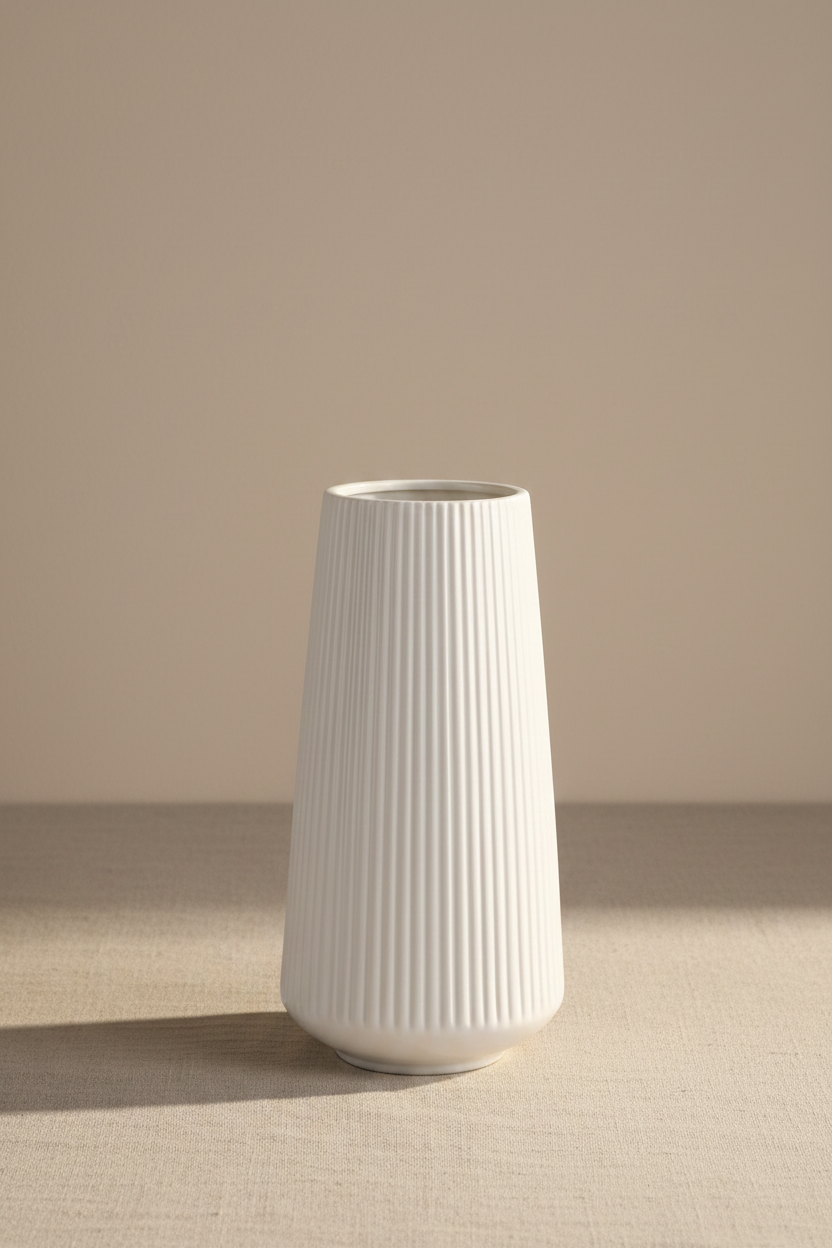 Ribbed Ceramic Vase Large